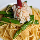 【パスタ人気No.1！】ずわい蟹とアスパラガスのペペロンチーノ