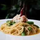 【パスタ人気No.1！】ずわい蟹とアスパラガスのペペロンチーノ